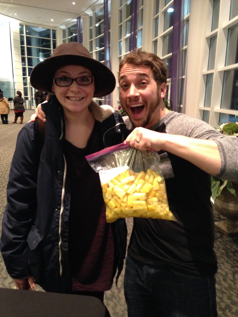 This girl gave me Pineapples after the show! Pineapples! This has never happened! They were delicious...