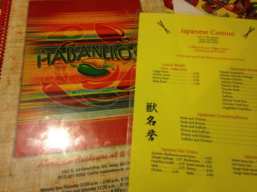 After the show they said they were taking me to a Japaneses/Mexican Restaurant. I had to see it with my own eye.