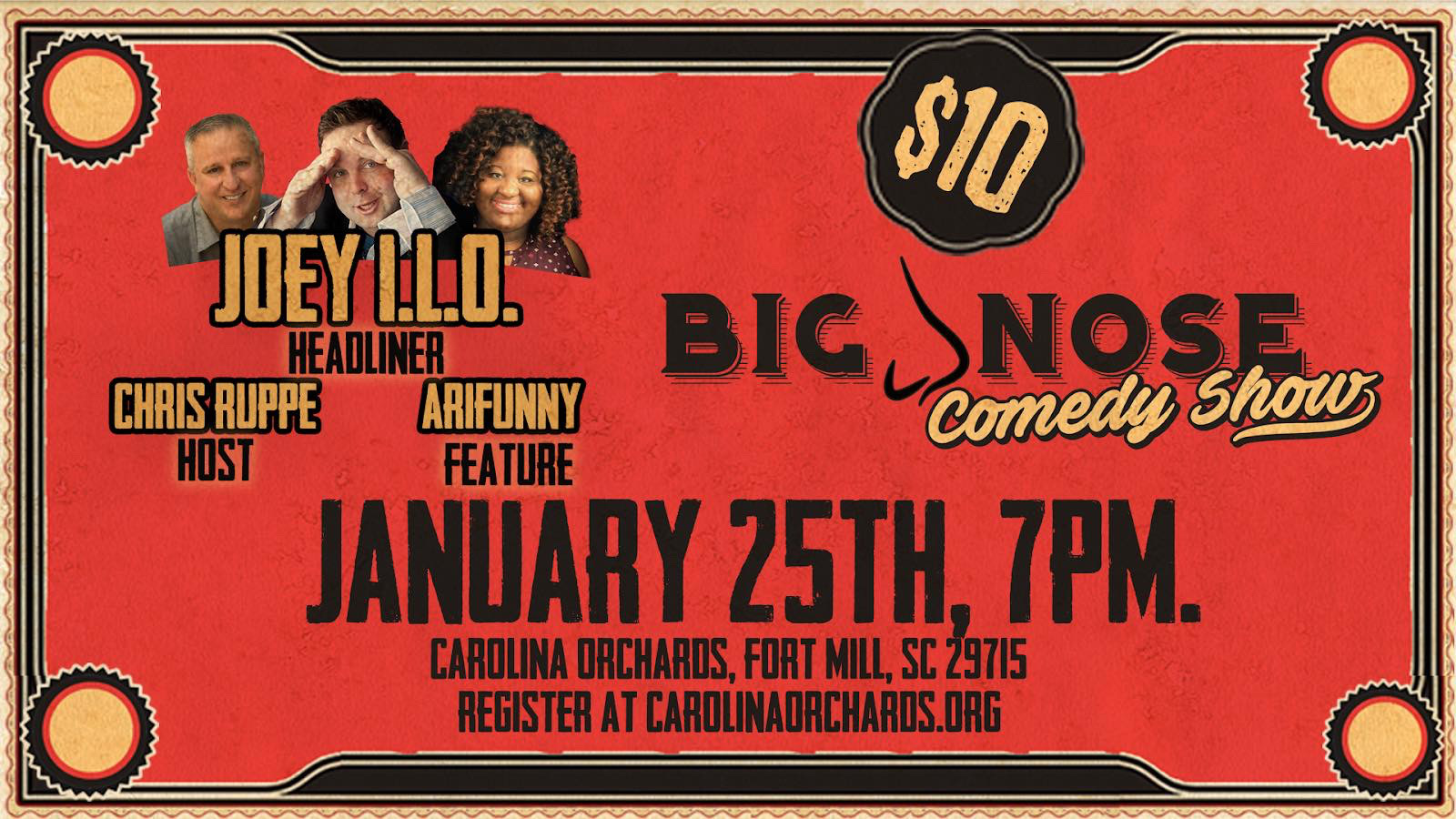 Big Nose Comedy Show- Fort Mill, SC « Clean Getaway Comedy
